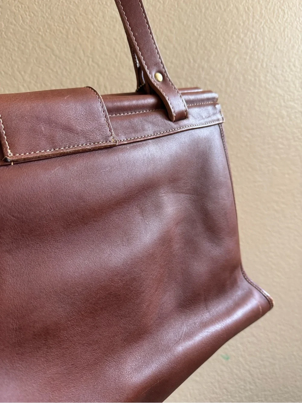 Vintage Coach Barclay Leather XL tote bag in Saddle Brown - Picture 8 of 16